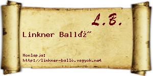 Linkner Balló névjegykártya